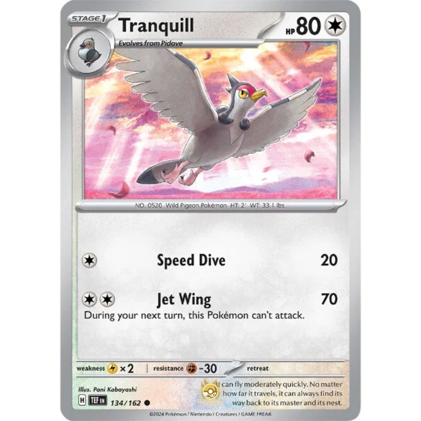 [ENG]	SV05	Temporal Forces:	134/162	Tranquill	[Colorless]	[C - Common]	(Non-Foil)