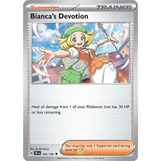 [ENG]	SV05	Temporal Forces:	142/162	Bianca's Devotion	[Supporter]	[U - Uncommon]	(Non-Foil)