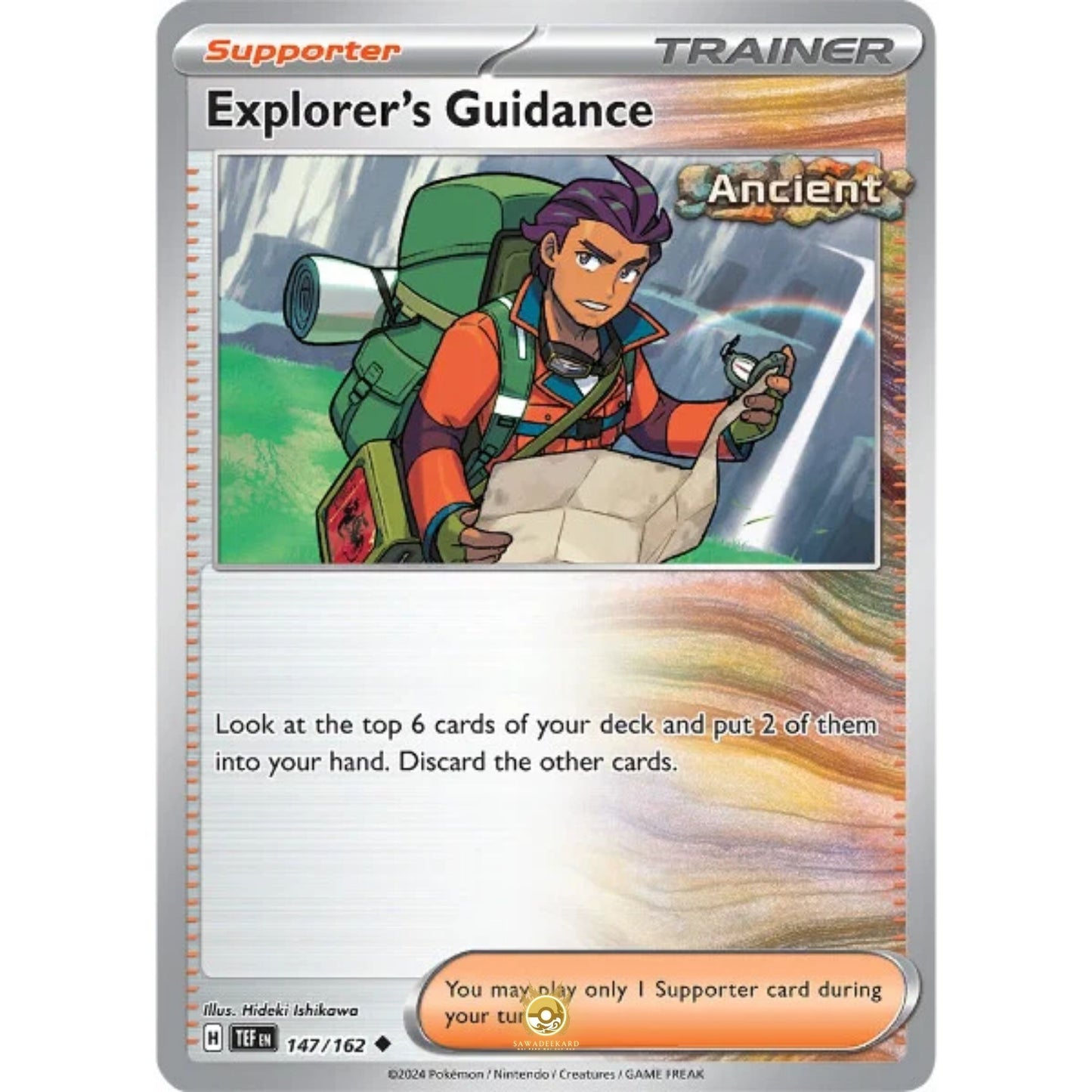 [ENG]	SV05	Temporal Forces:	147/162	Explorer's Guidance	[Supporter]	[U - Uncommon]	(Non-Foil)