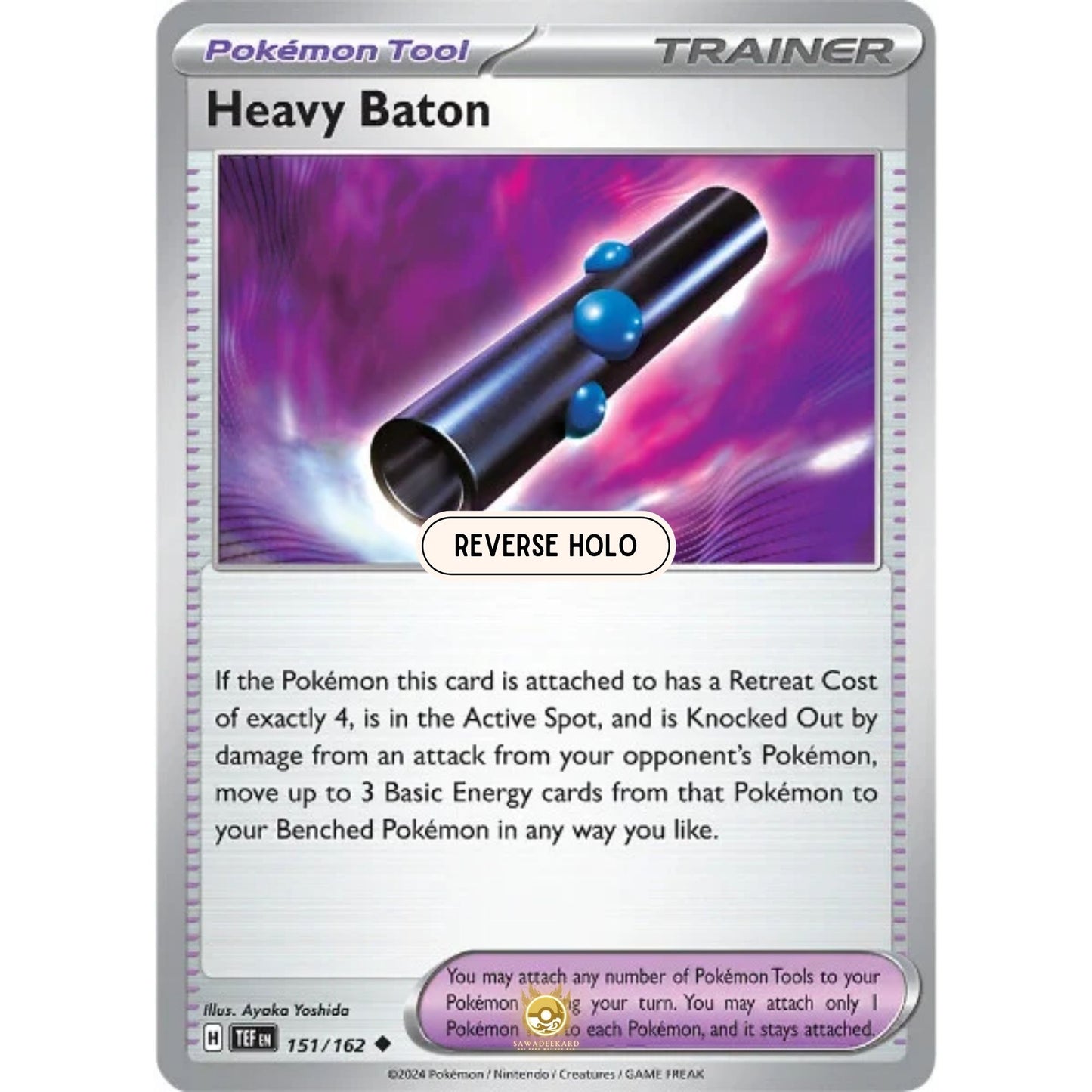 [ENG]	SV05	Temporal Forces:	151/162	Heavy Baton	[Pokemon Tool]	[U - Uncommon]	(Reverse Holo)