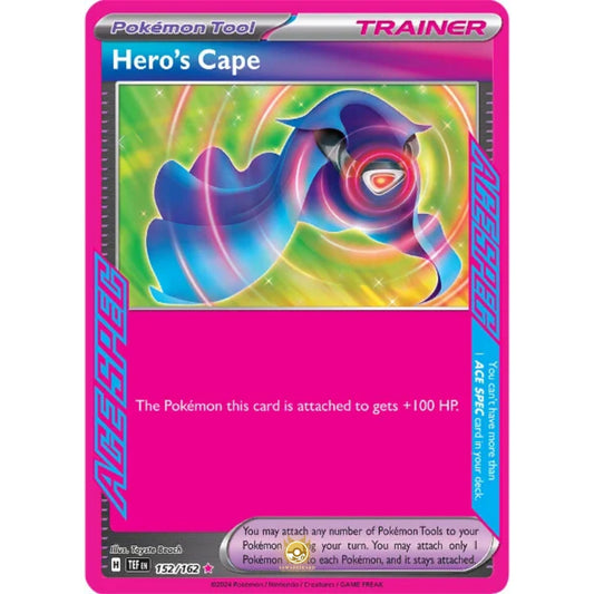 [ENG]	SV05	Temporal Forces:	152/162	Hero's Cape	[Pokemon Tool]	[AS - ACE SPEC]	(Foil)