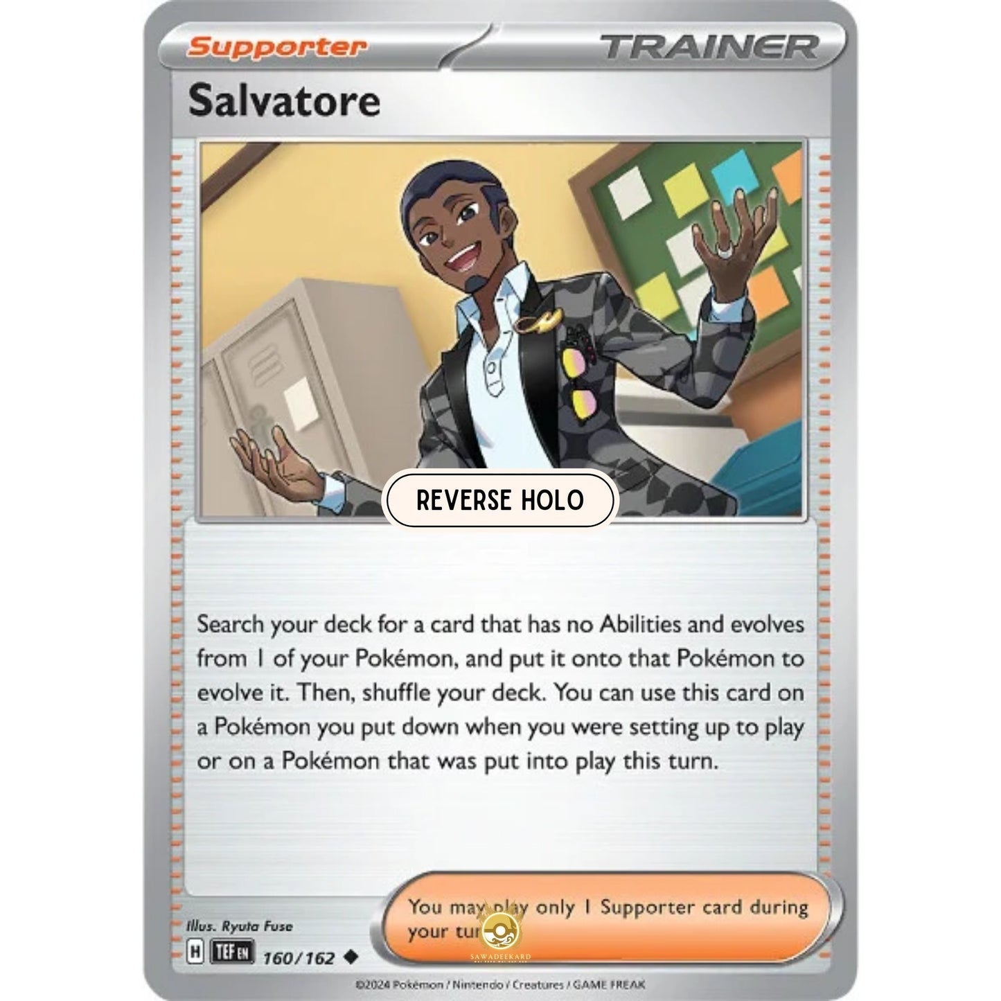 [ENG]	SV05	Temporal Forces:	160/162	Salvatore	[Supporter]	[U - Uncommon]	(Reverse Holo)