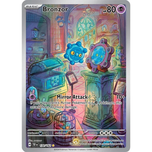 [ENG]	SV05	Temporal Forces:	170/162	Bronzor	[Psychic]	[IR - Illustration Rare]	(Foil)