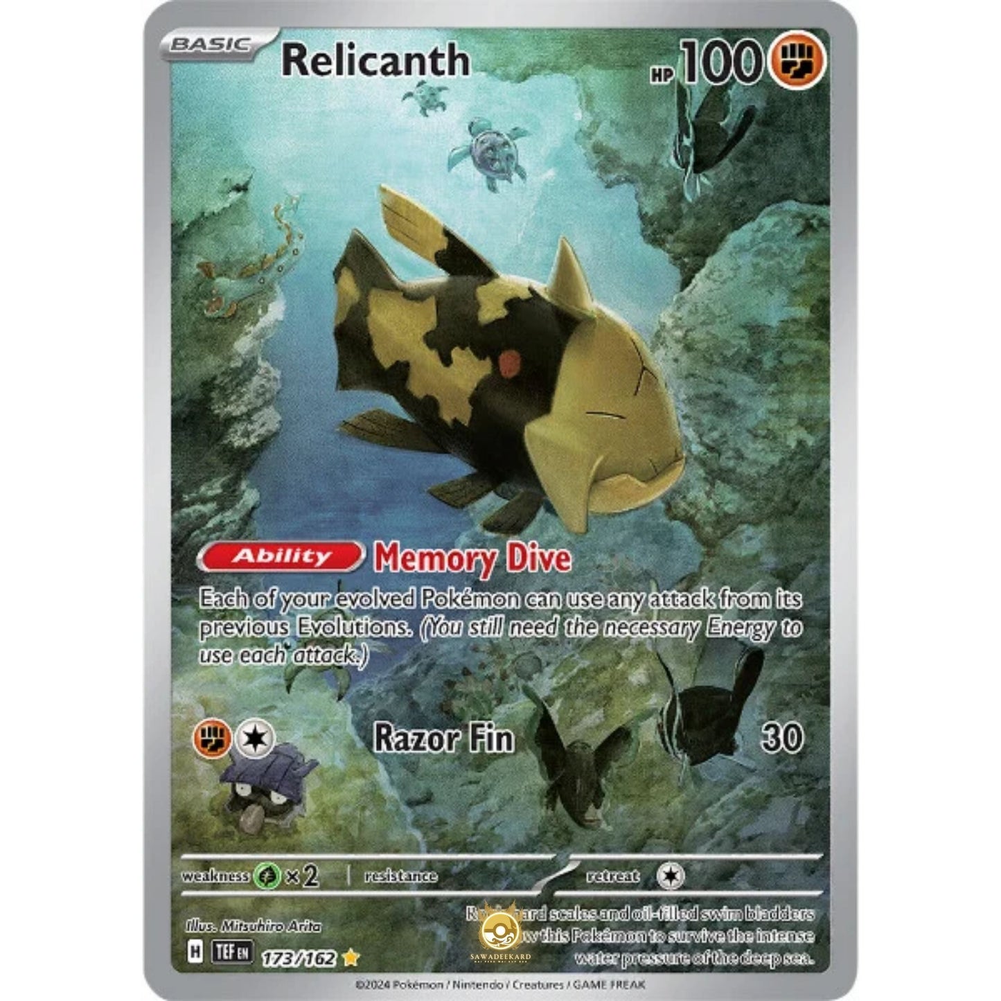 [ENG]	SV05	Temporal Forces:	173/162	Relicanth	[Fighting]	[IR - Illustration Rare]	(Foil)