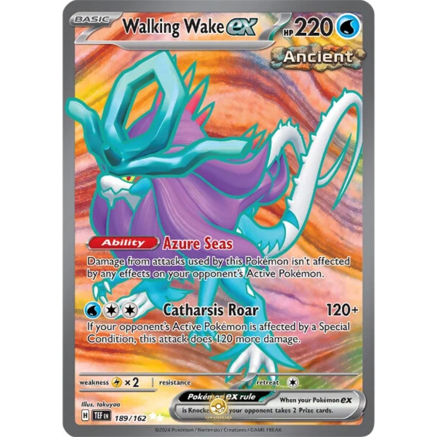 [ENG]	SV05	Temporal Forces:	189/162	Walking Wake ex	[Water]	[UR - Ultra Rare]	(Foil)