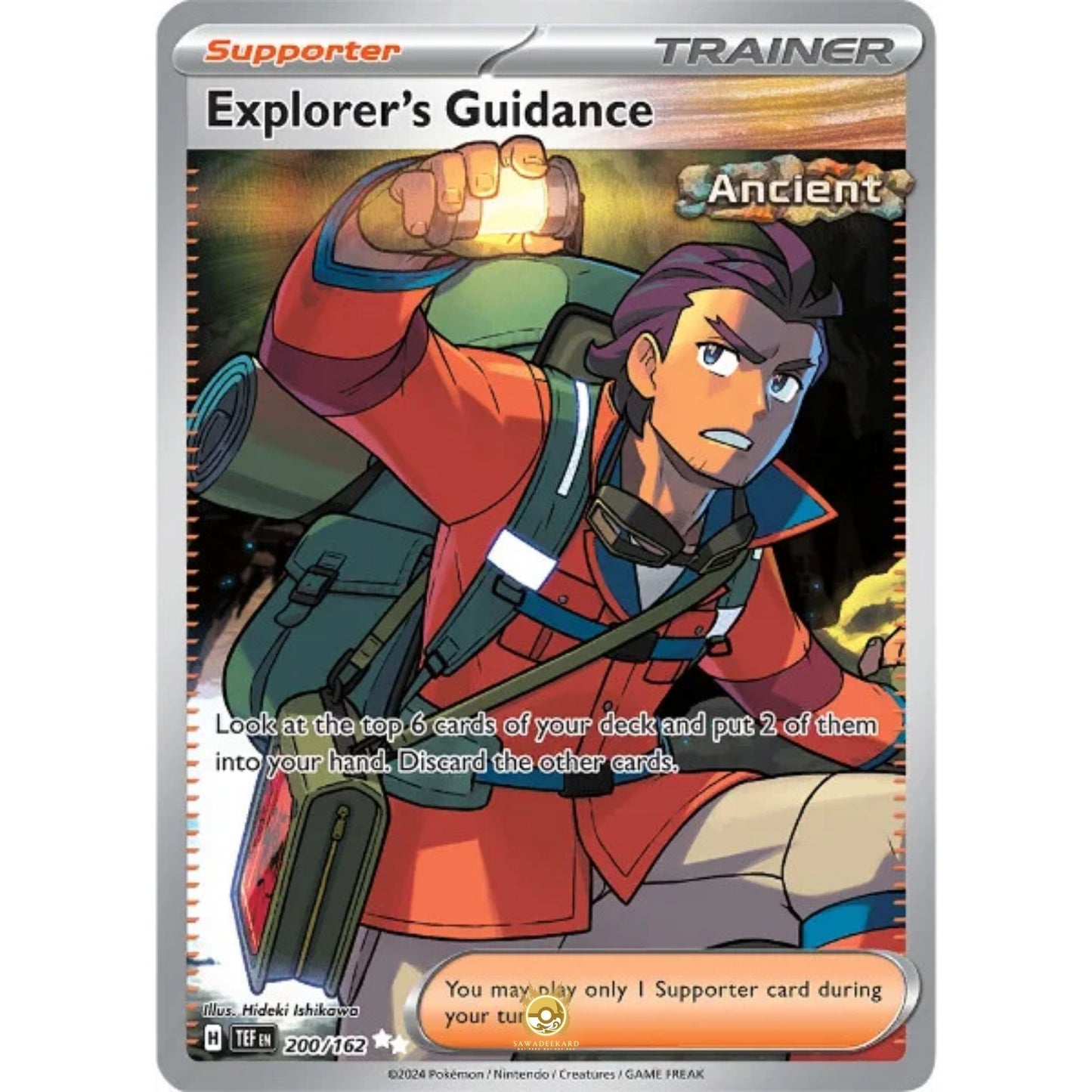 [ENG]	SV05	Temporal Forces:	200/162	Explorer's Guidance	[Supporter]	[UR - Ultra Rare]	(Foil)