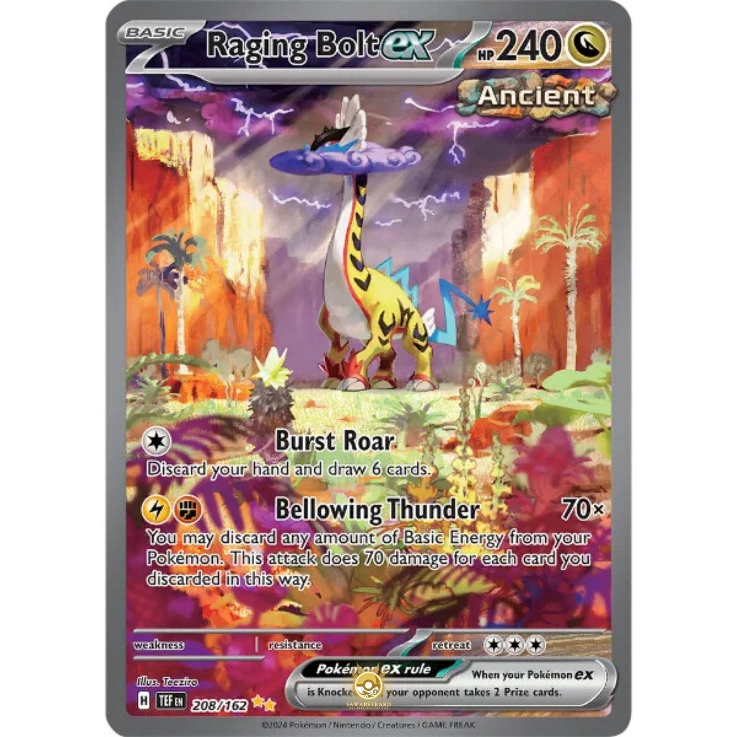 [ENG]	SV05	Temporal Forces:	208/162	Raging Bolt ex	[Dragon]	[SIR - Special Illustration Rare]	(Foil)