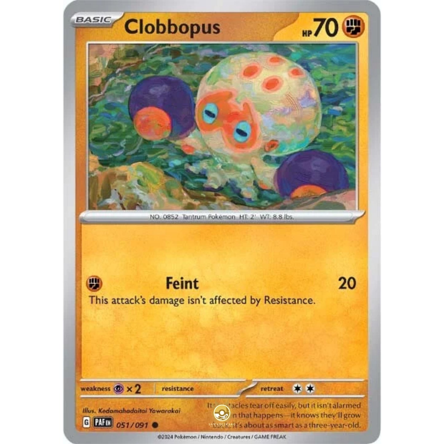 [ENG]	Pokemon	SV4.5	Paldean Fates:	051/091	Clobbopus	[Fighting]	[C - Common]	(Non-Foil)