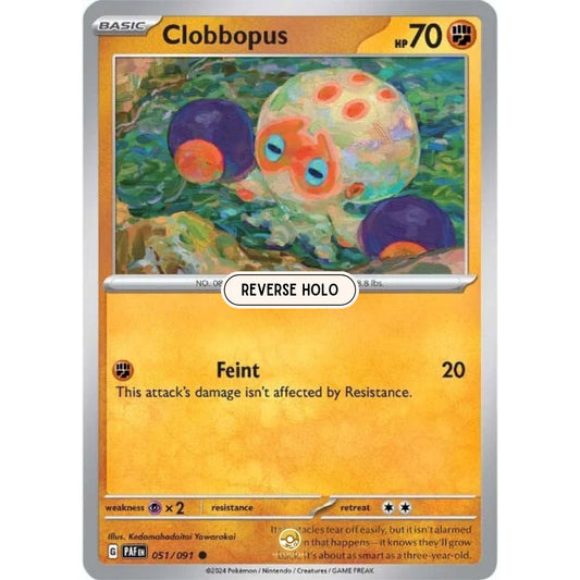 [ENG]	Pokemon	SV4.5	Paldean Fates:	051/091	Clobbopus	[Fighting]	[C - Common]	(Reverse Holo)