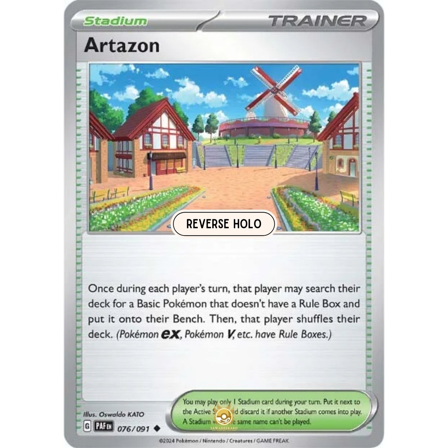 [ENG]	Pokemon	SV4.5	Paldean Fates:	076/091	Artazon	[Stadium]	[U - Uncommon]	(Reverse Holo)