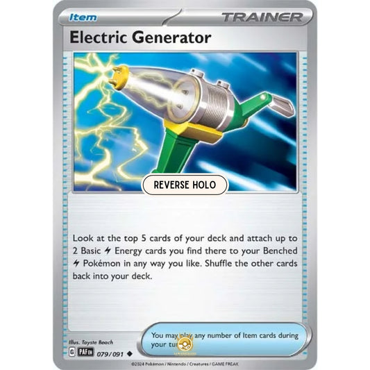 [ENG]	Pokemon	SV4.5	Paldean Fates:	079/091	Electric Generator	[Item]	[U - Uncommon]	(Reverse Holo)