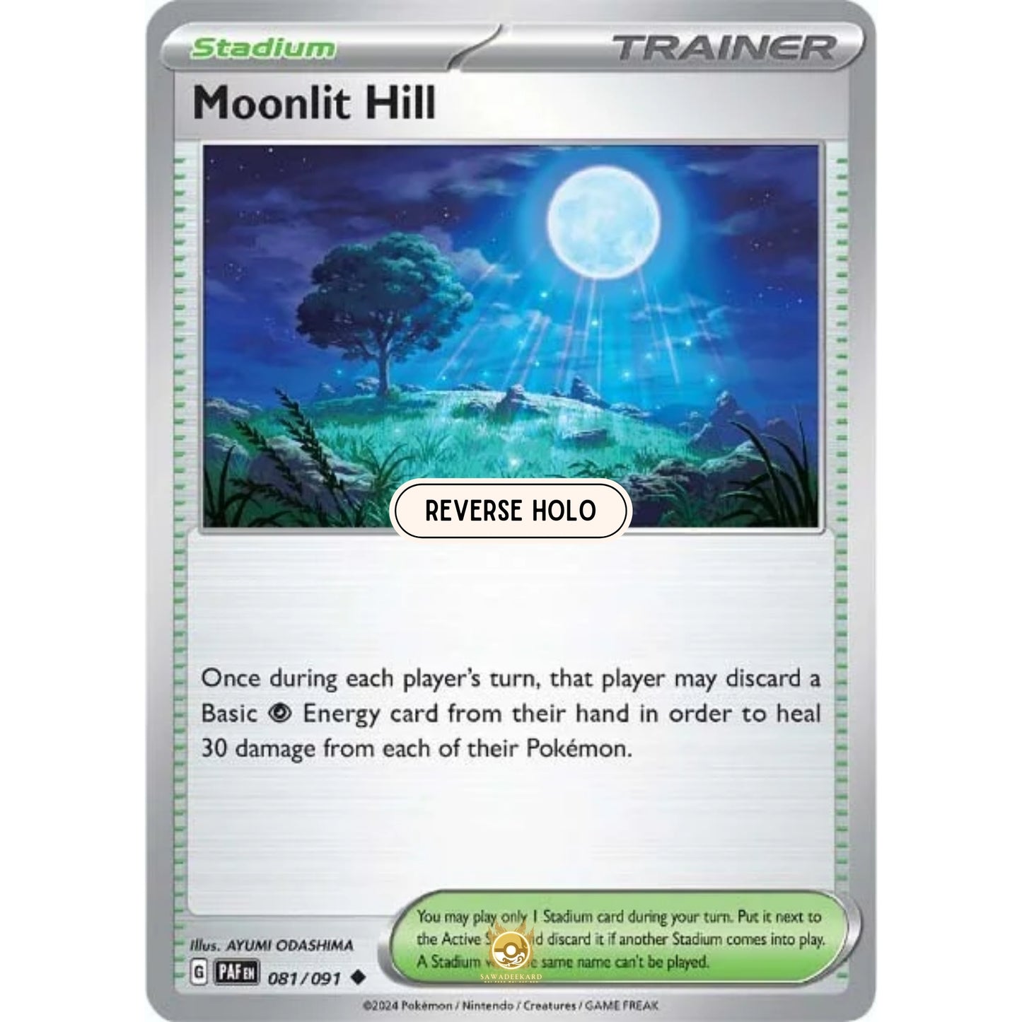 [ENG]	Pokemon	SV4.5	Paldean Fates:	081/091	Moonlit Hill	[Stadium]	[U - Uncommon]	(Reverse Holo)