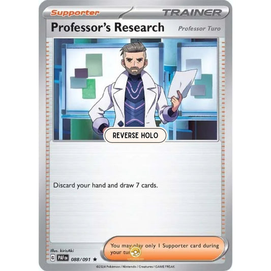 [ENG]	Pokemon	SV4.5	Paldean Fates:	088/091	Professor's Research Professor Turo	[Supporter]	[R - Rare]	(Reverse Holo)