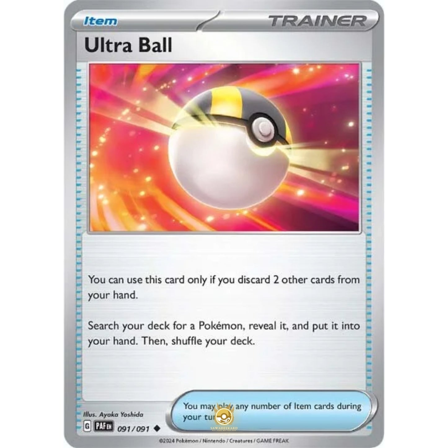 [ENG]	Pokemon	SV4.5	Paldean Fates:	091/091	Ultra Ball	[Item]	[U - Uncommon]	(Non-Foil)