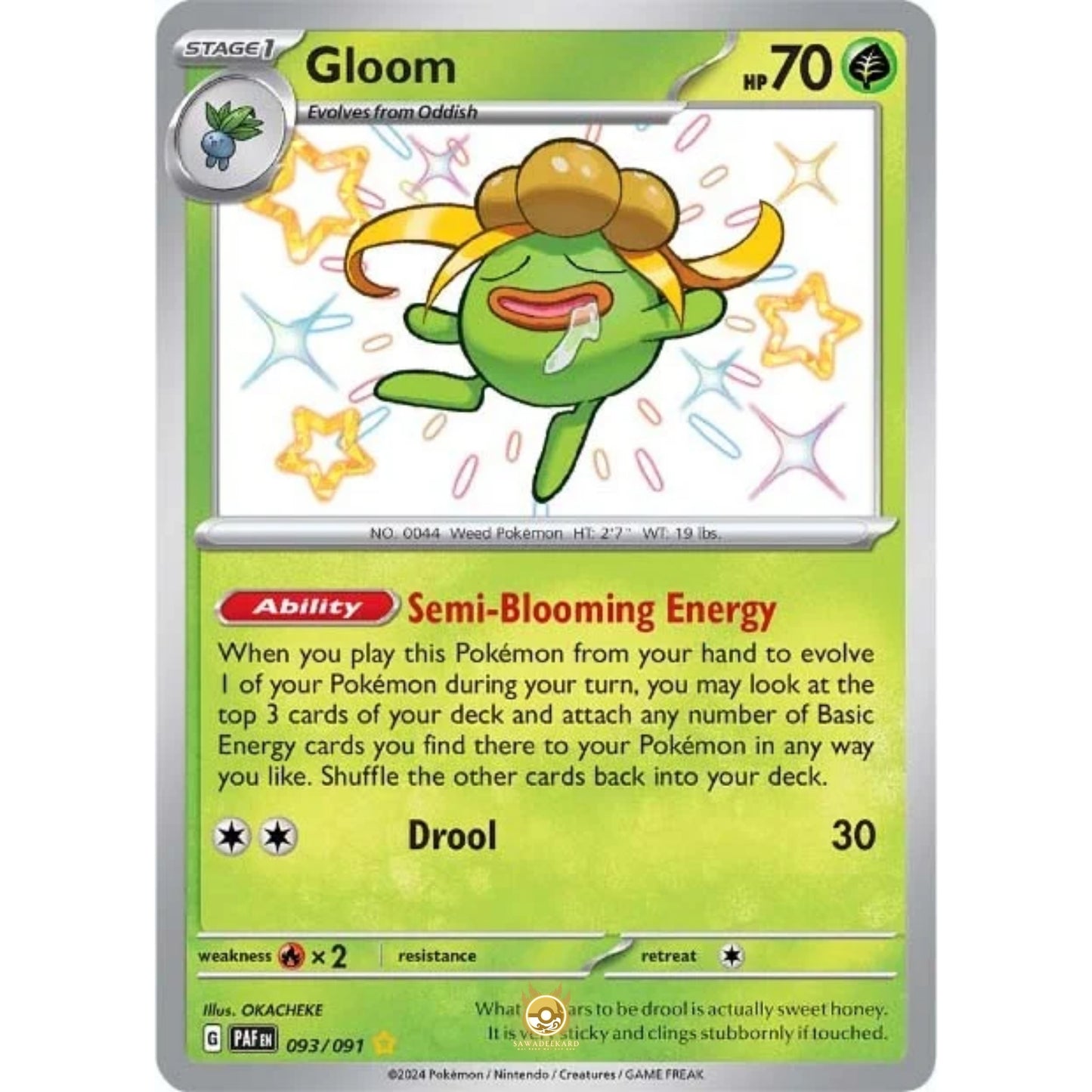 [ENG]	Pokemon	SV4.5	Paldean Fates:	093/091	Gloom	[Grass]	[SR - Shiny Rare]	(Foil)