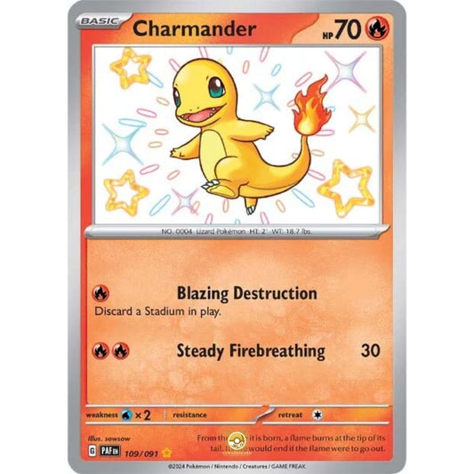 [ENG]	Pokemon	SV4.5	Paldean Fates:	109/091	Charmander	[Fire]	[SR - Shiny Rare]	(Foil)