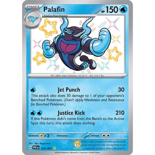 [ENG]	Pokemon	SV4.5	Paldean Fates:	124/091	Palafin	[Water]	[SR - Shiny Rare]	(Foil)