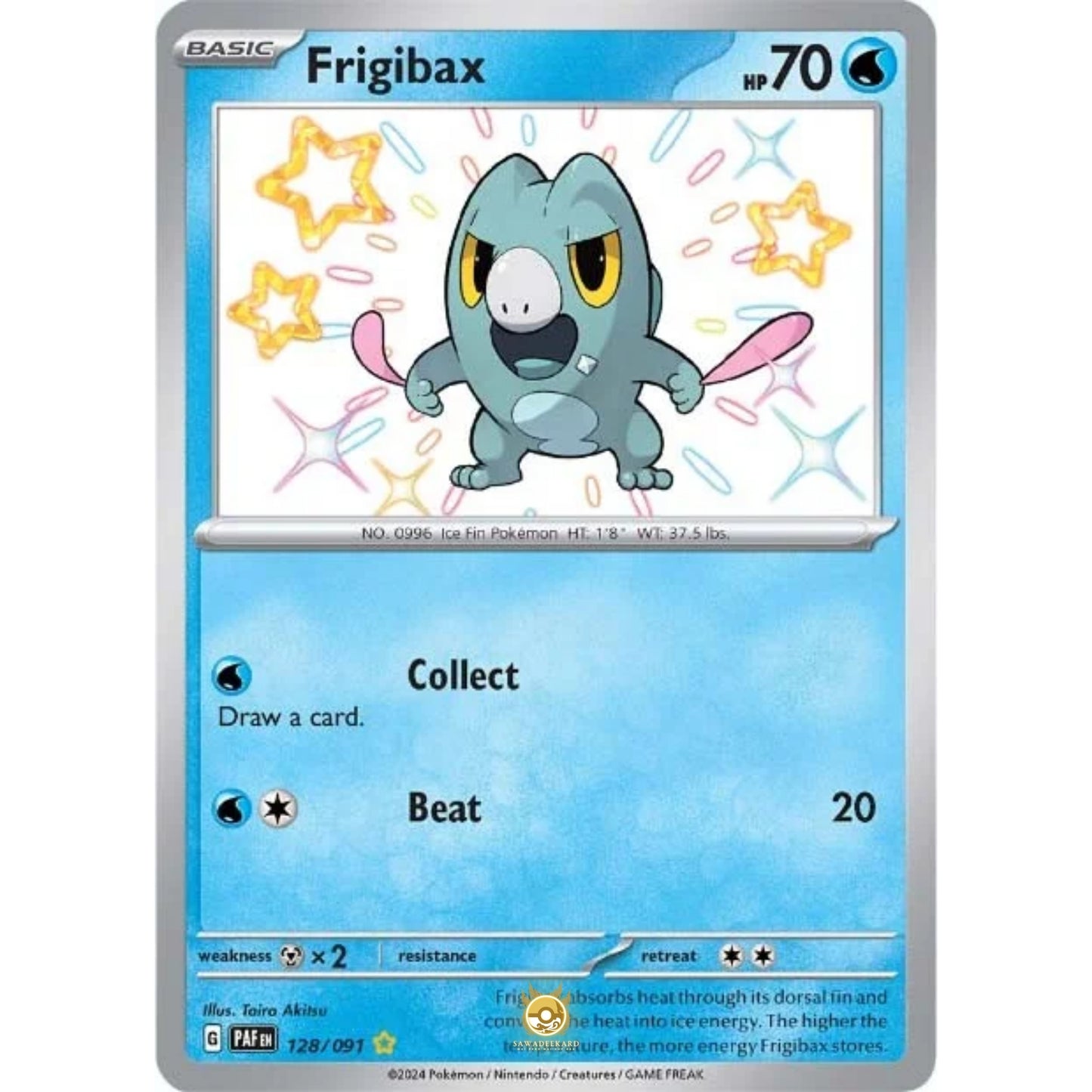 [ENG]	Pokemon	SV4.5	Paldean Fates:	128/091	Frigibax	[Water]	[SR - Shiny Rare]	(Foil)