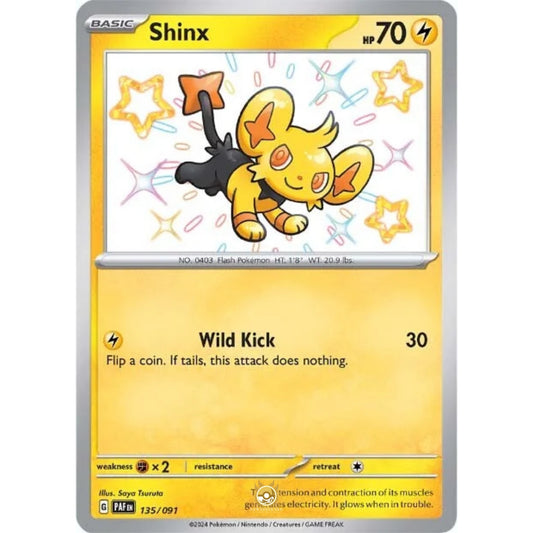 [ENG]	Pokemon	SV4.5	Paldean Fates:	135/091	Shinx	[Lightning]	[SR - Shiny Rare]	(Foil)