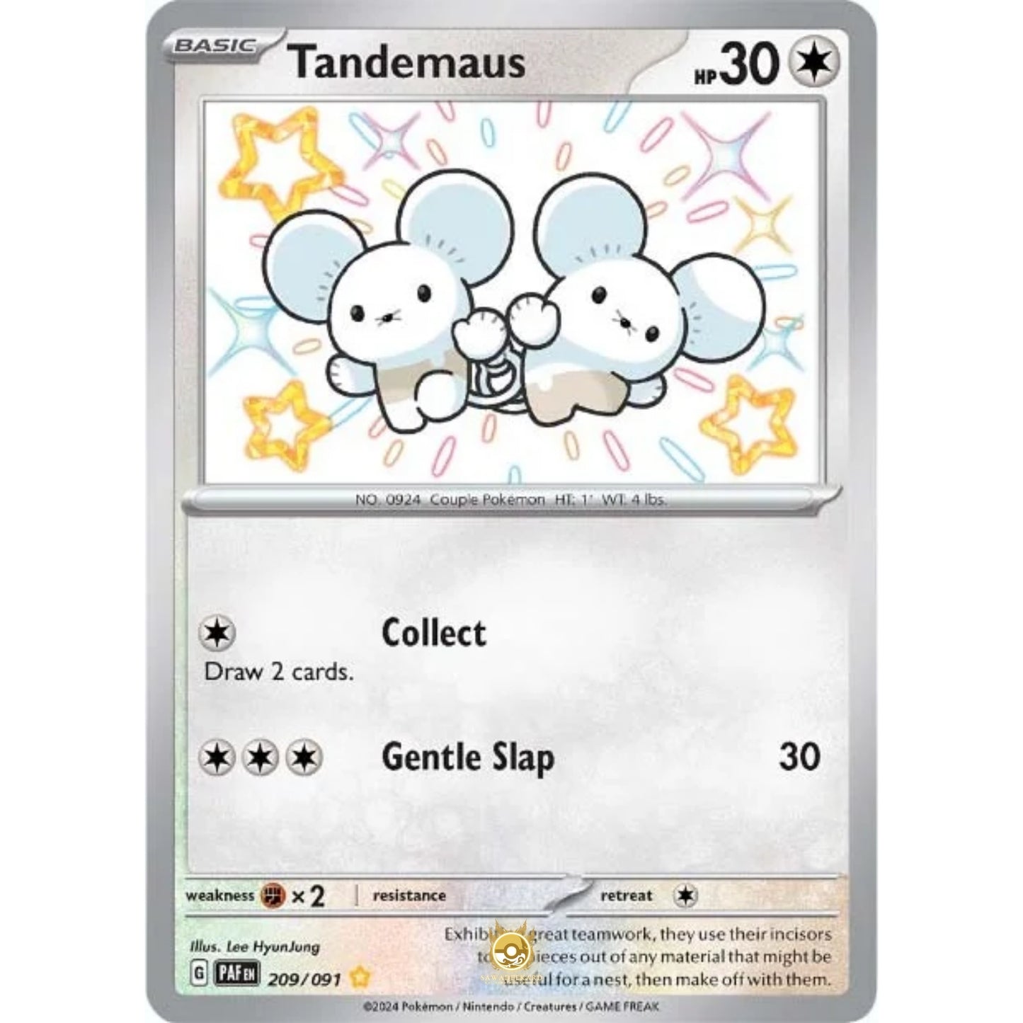 [ENG]	Pokemon	SV4.5	Paldean Fates:	209/091	Tandemaus	[Colorless]	[SR - Shiny Rare]	(Foil)