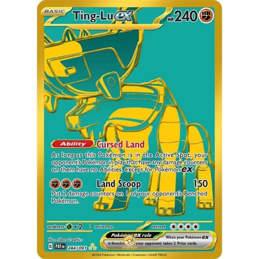 [ENG]	Pokemon	SV4.5	Paldean Fates:	244/091	Ting-Lu ex	[Fighting]	[HR - Hyper Rare]	(Foil)