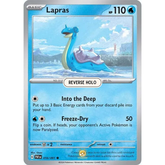 [ENG]	Pokemon	SV4.5	Paldean Fates:	016/091	Lapras	[Water]	[C - Common]	(Reverse Holo)