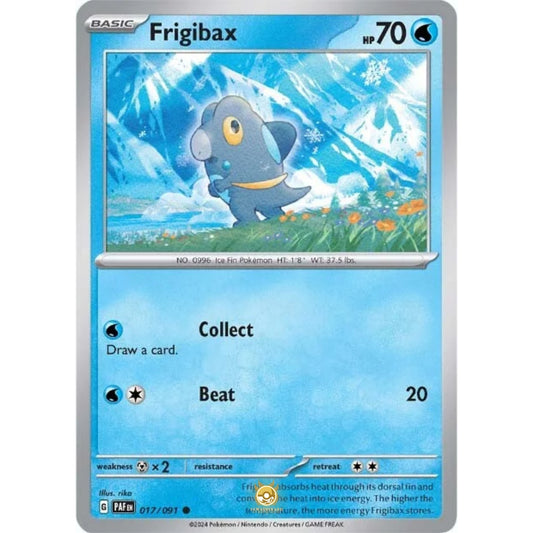 [ENG]	Pokemon	SV4.5	Paldean Fates:	017/091	Frigibax	[Water]	[C - Common]	(Non-Foil)