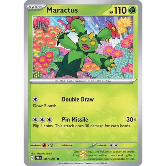 [ENG]	Pokemon	SV4.5	Paldean Fates:	003/091	Maractus	[Grass]	[C - Common]	(Non-Foil)