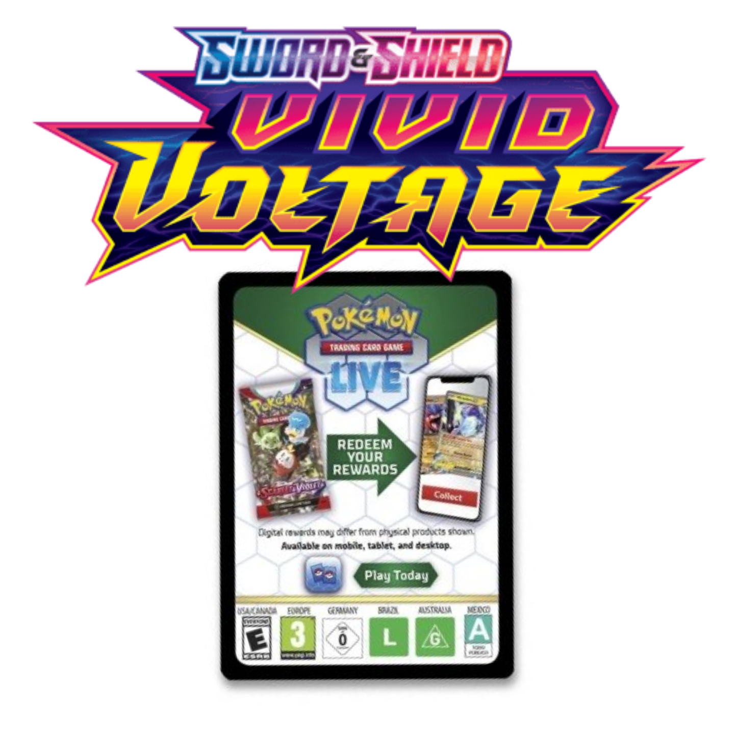 Pokemon Trading Card Game PTCG Live Code Card: Sword & Shield SWSH04 - Vivid Voltage