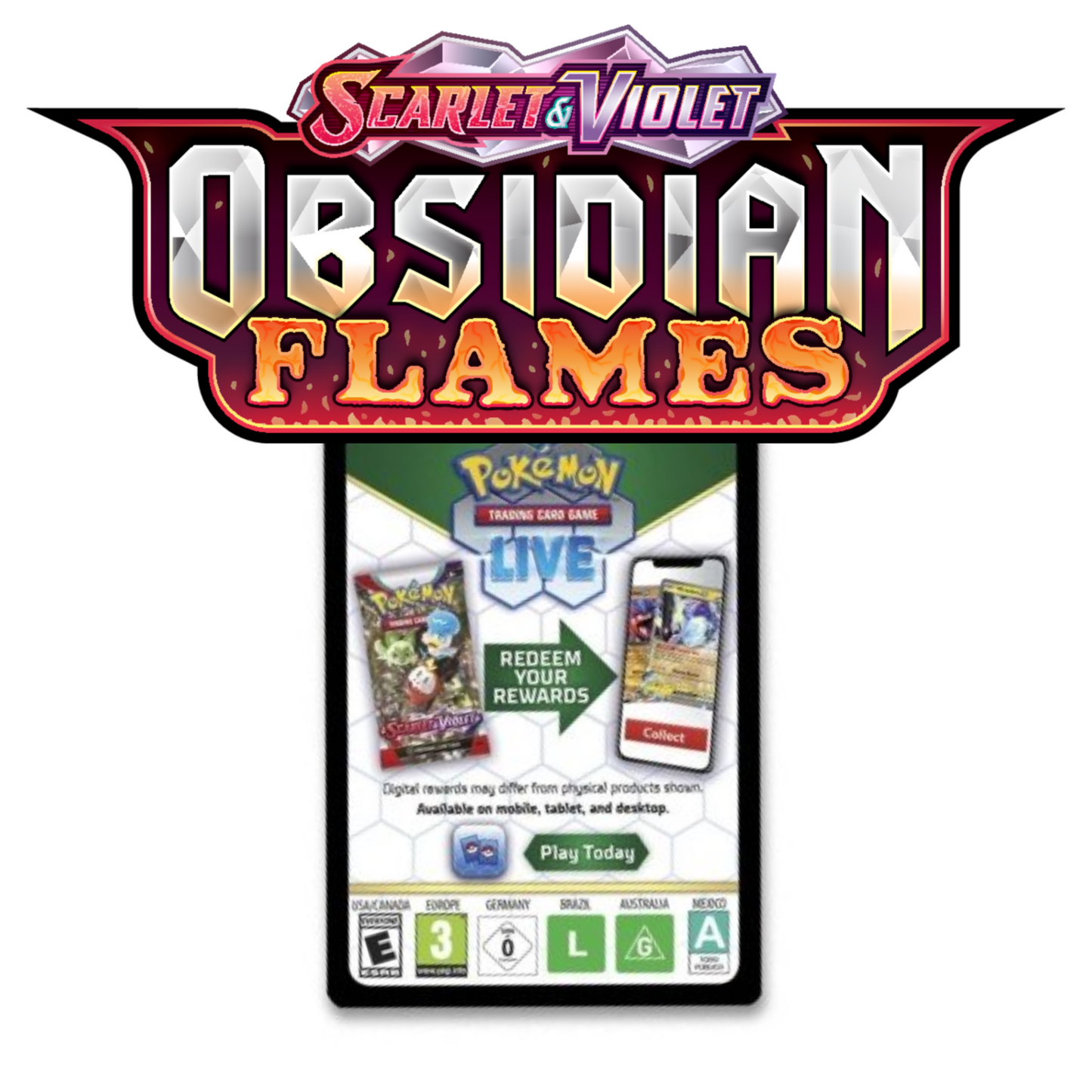 Pokemon Trading Card Game PTCG Live Code Card: Scarlet & Violet SV03 - Obsidian Flames