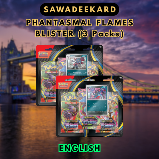 [ENG]	[Mega	ME02]	Phantasmal Flames	Blister  Pokemon TCG	(3	Packs)