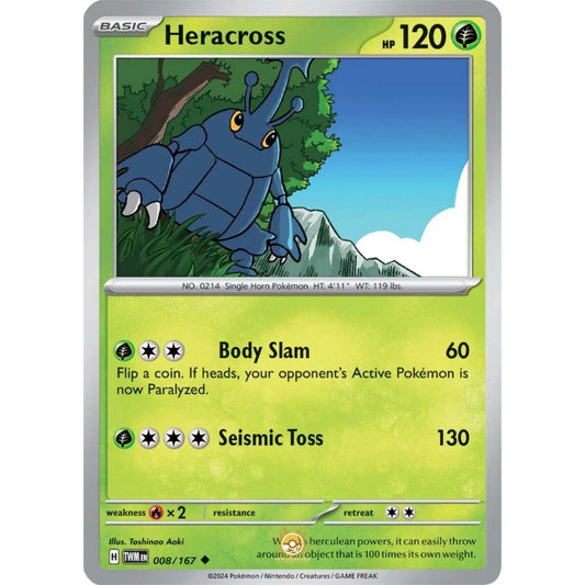 [ENG]	SV06	Twilight Masquerade:	008/167	Heracross	[Grass]	[U - Uncommon]	(Non-Foil)