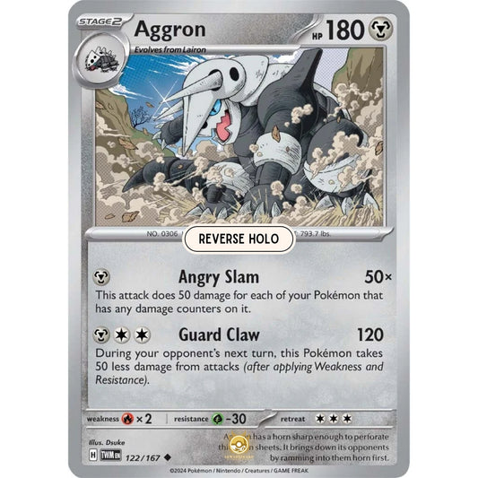 [ENG]	SV06	Twilight Masquerade:	122/167	Aggron	[Metal]	[U - Uncommon]	(Reverse Holo)