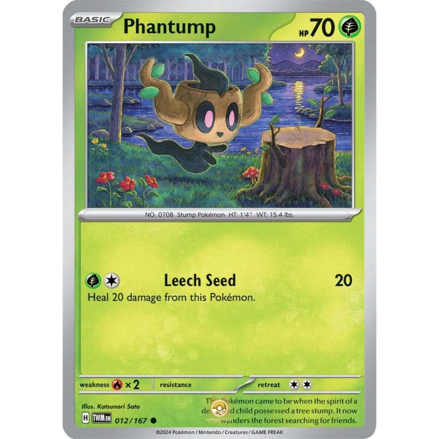 [ENG]	SV06	Twilight Masquerade:	012/167	Phantump	[Grass]	[C - Common]	(Non-Foil)