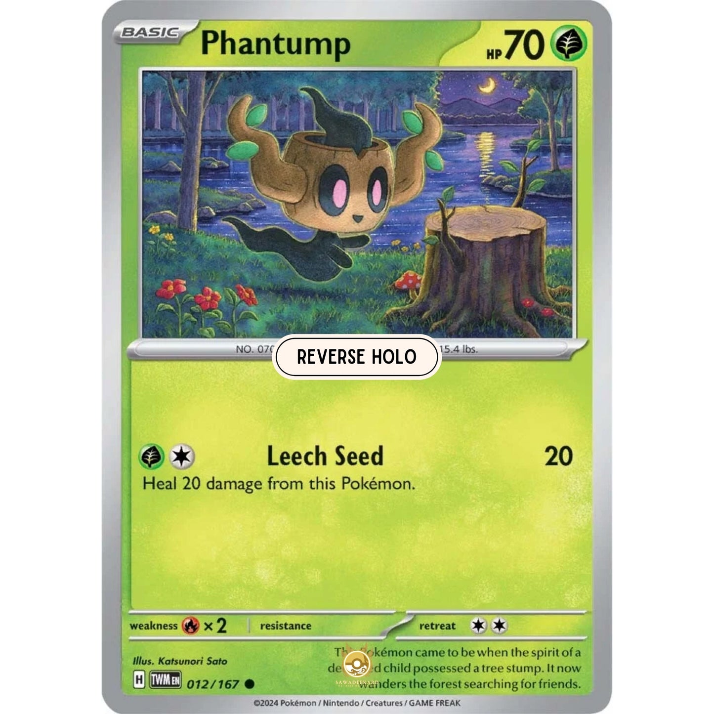 [ENG]	SV06	Twilight Masquerade:	012/167	Phantump	[Grass]	[C - Common]	(Reverse Holo)