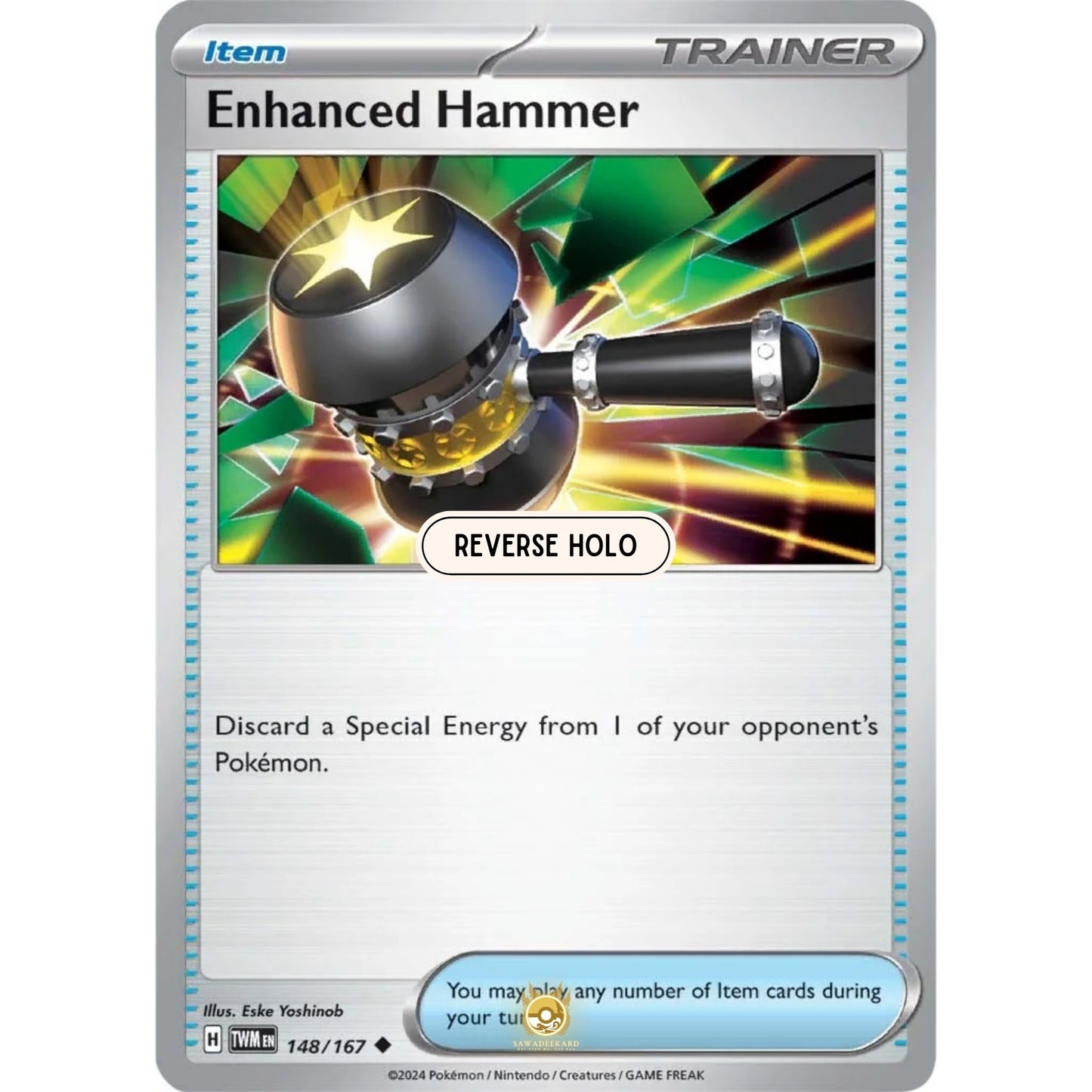 [ENG]	SV06	Twilight Masquerade:	148/167	Enhanced Hammer	[Item]	[U - Uncommon]	(Reverse Holo)