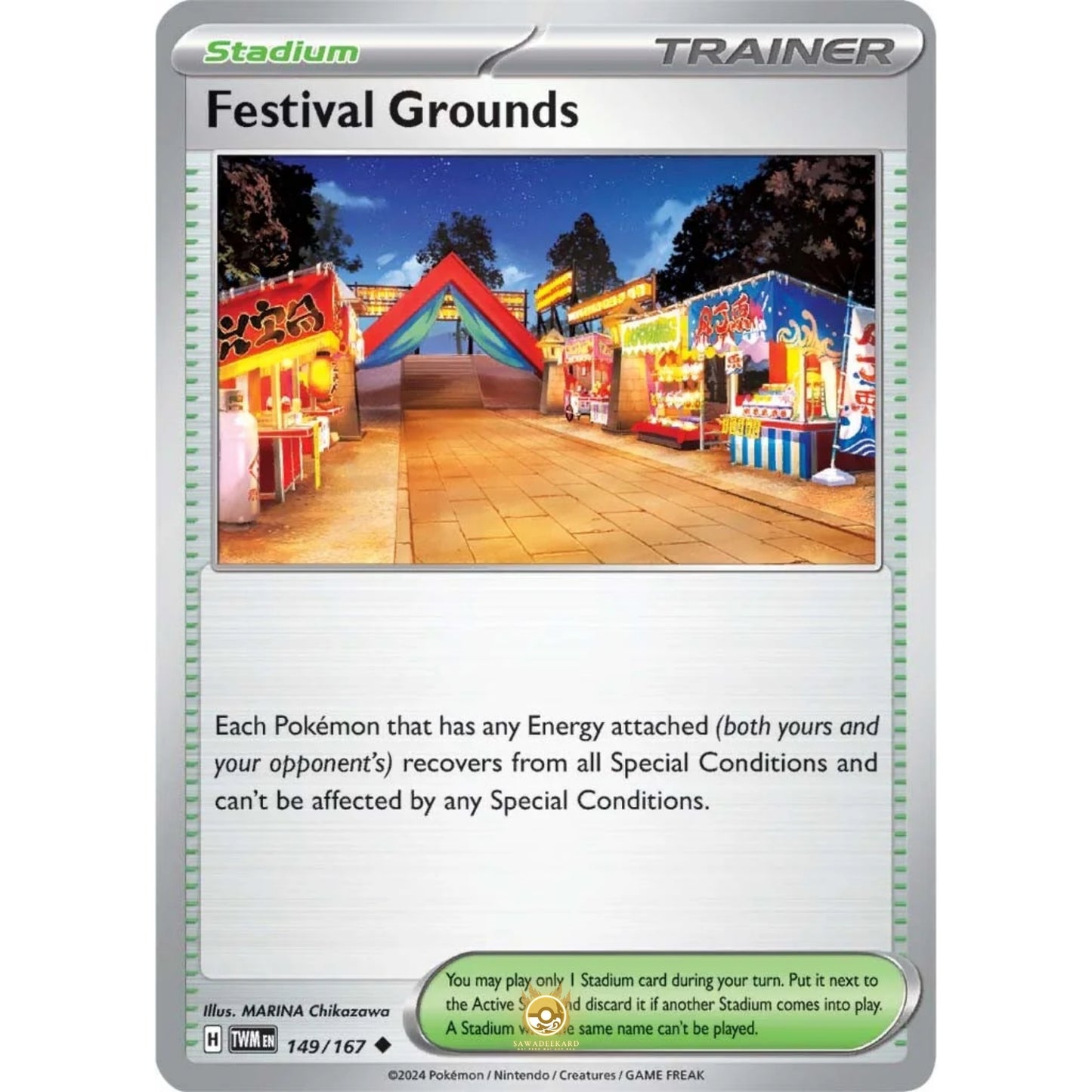 [ENG]	SV06	Twilight Masquerade:	149/167	Festival Grounds	[Stadium]	[U - Uncommon]	(Non-Foil)