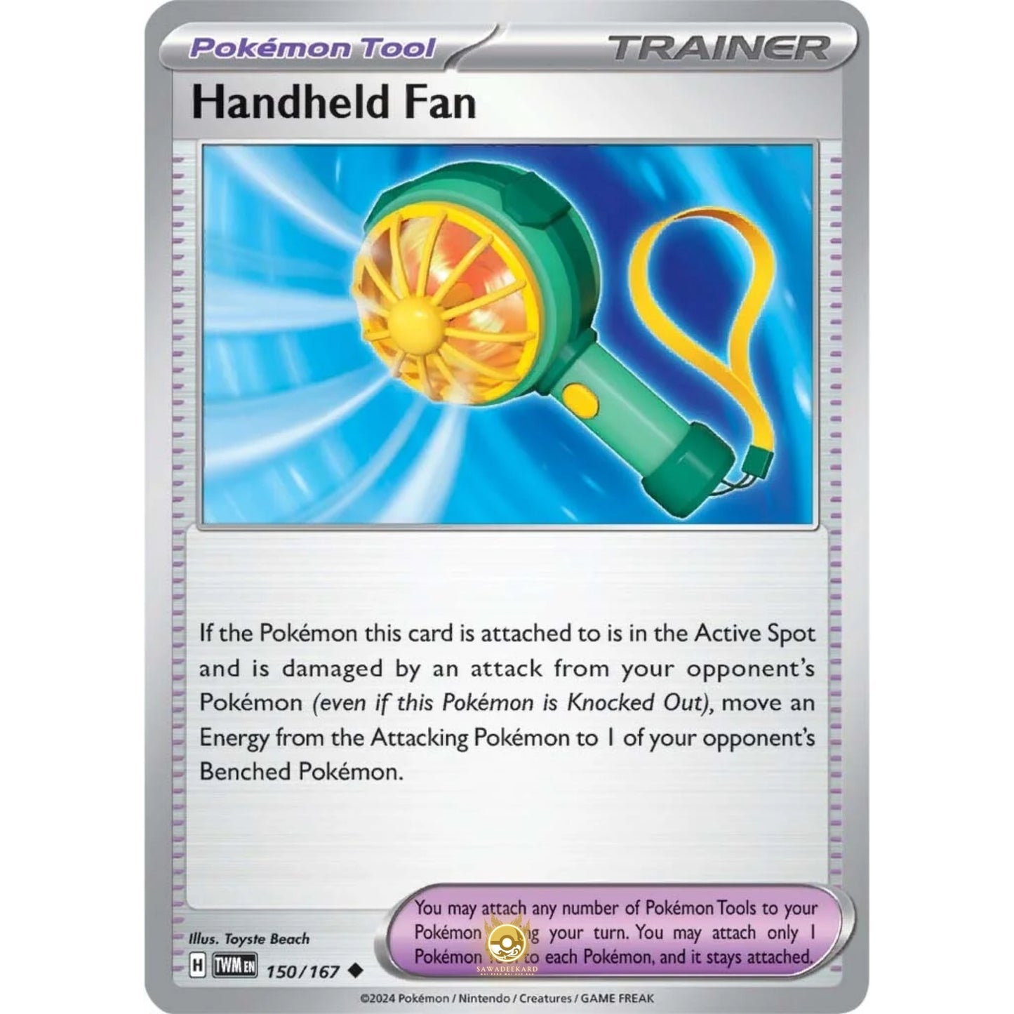 [ENG]	SV06	Twilight Masquerade:	150/167	Handheld Fan	[Pokemon Tool]	[U - Uncommon]	(Non-Foil)