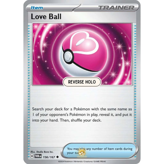 [ENG]	SV06	Twilight Masquerade:	156/167	Love Ball	[Item]	[U - Uncommon]	(Reverse Holo)