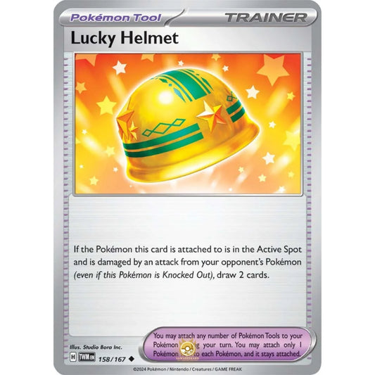 [ENG]	SV06	Twilight Masquerade:	158/167	Lucky Helmet	[Pokemon Tool]	[U - Uncommon]	(Non-Foil)