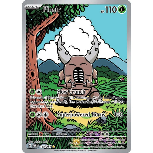 [ENG]	SV06	Twilight Masquerade:	168/167	Pinsir	[Grass]	[IR - Illustration Rare]	(Foil)