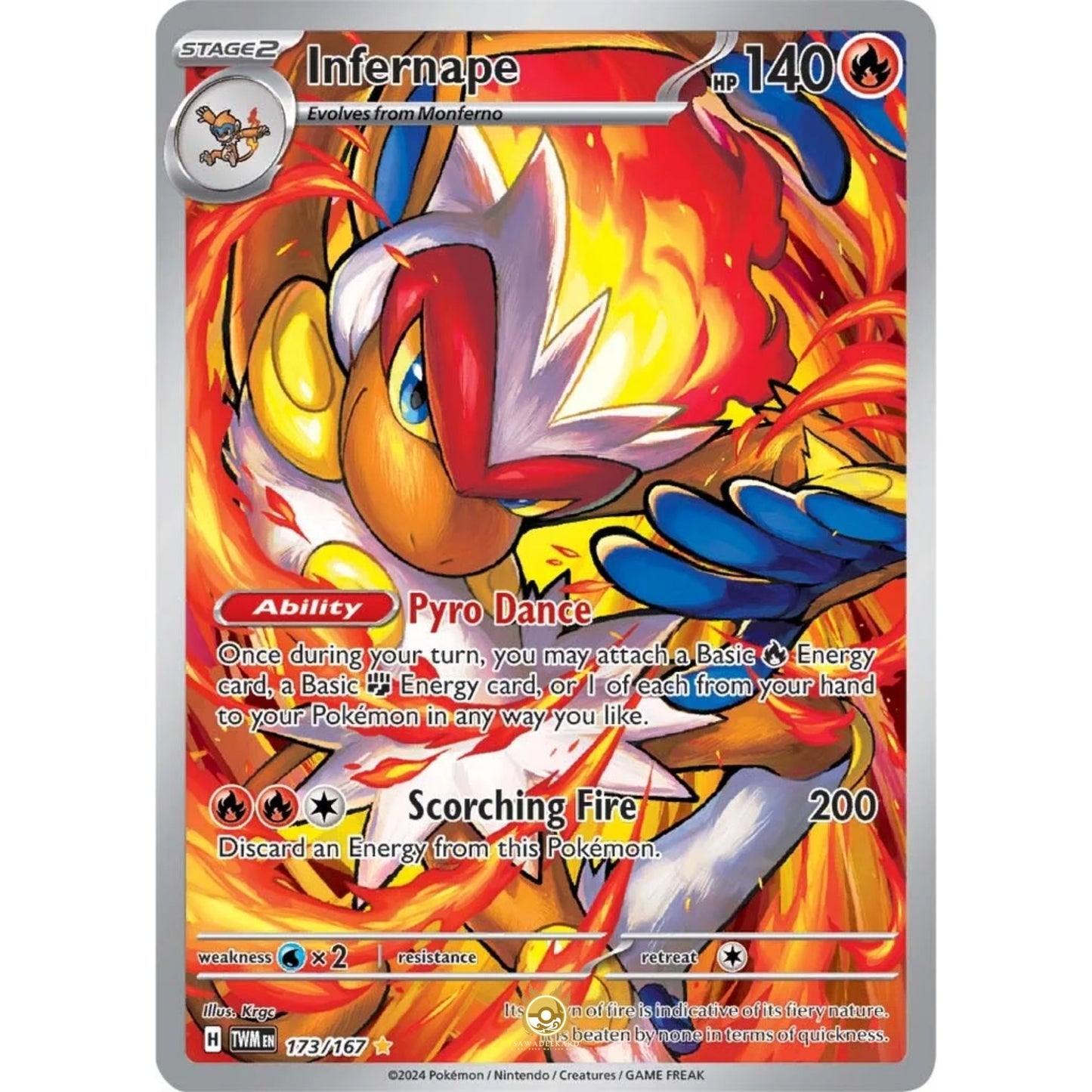 [ENG]	SV06	Twilight Masquerade:	173/167	Infernape	[Fire]	[IR - Illustration Rare]	(Foil)