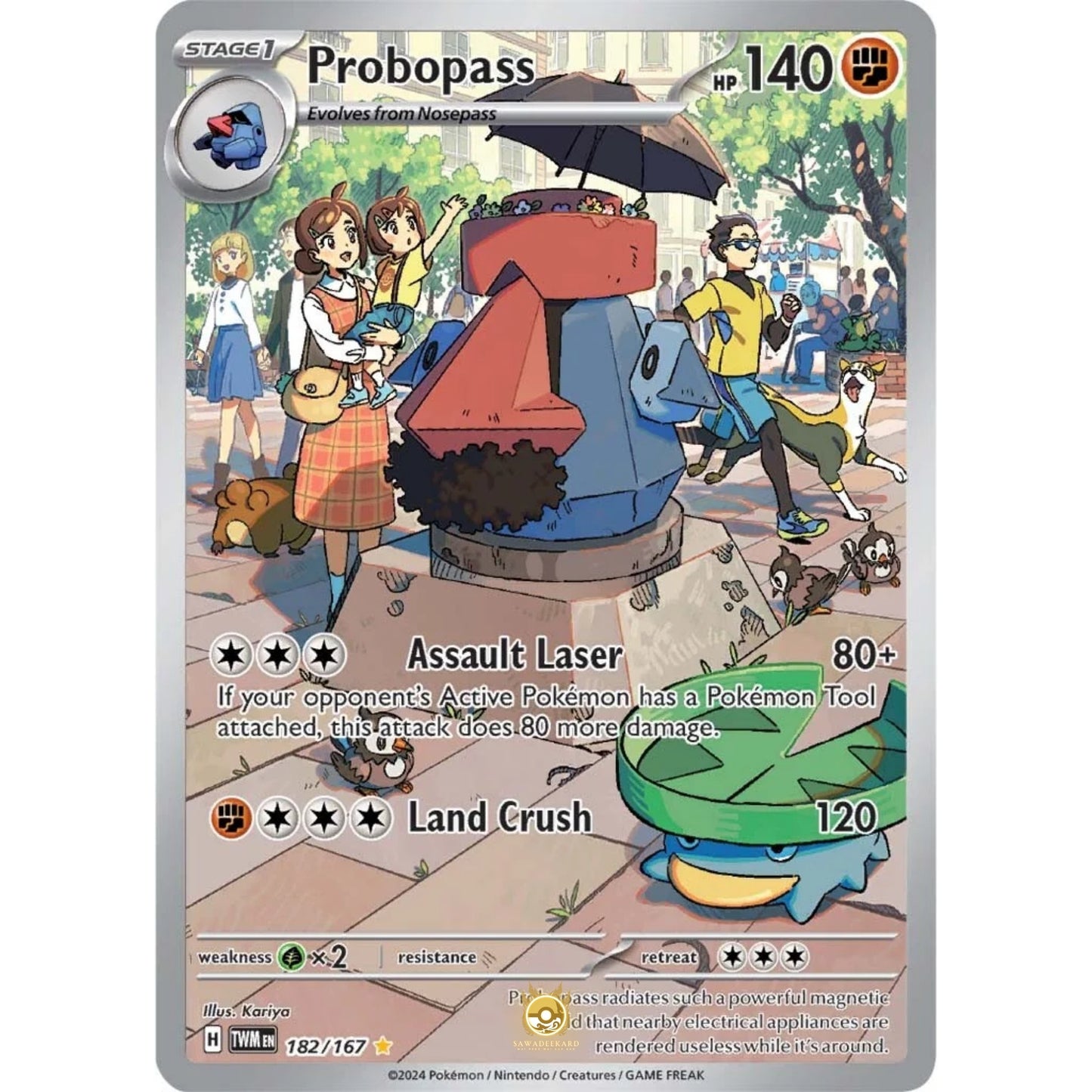 [ENG]	SV06	Twilight Masquerade:	182/167	Probopass	[Fighting]	[IR - Illustration Rare]	(Foil)