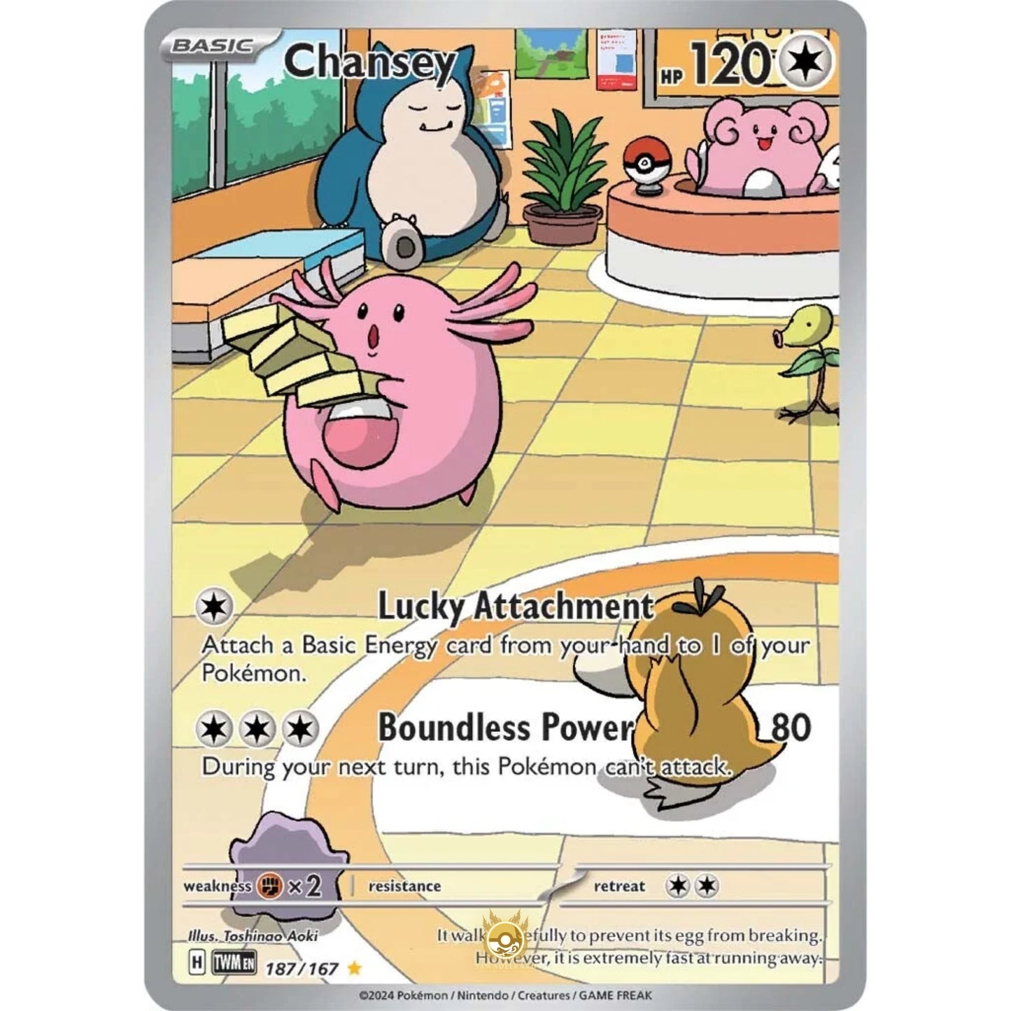 [ENG]	SV06	Twilight Masquerade:	187/167	Chansey	[Colorless]	[IR - Illustration Rare]	(Foil)