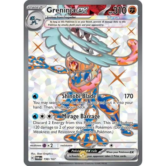 [ENG]	SV06	Twilight Masquerade:	198/167	Greninja ex	[Fighting]	[UR - Ultra Rare]	(Foil)