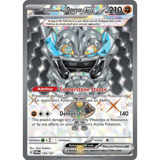 [ENG]	SV06	Twilight Masquerade:	199/167	Cornerstone Mask Ogerpon ex	[Fighting]	[UR - Ultra Rare]	(Foil)