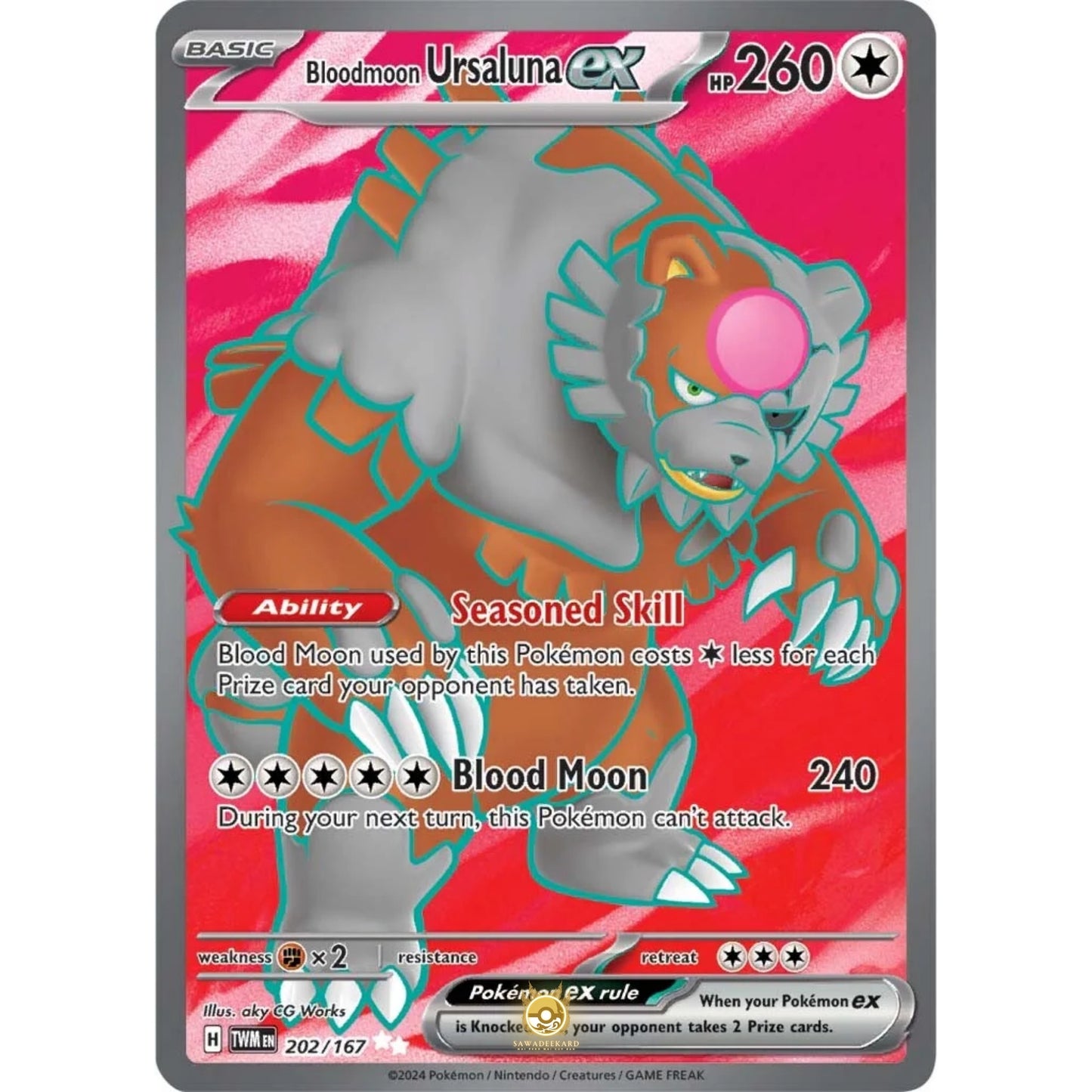 [ENG]	SV06	Twilight Masquerade:	202/167	Bloodmoon Ursaluna ex	[Colorless]	[UR - Ultra Rare]	(Foil)