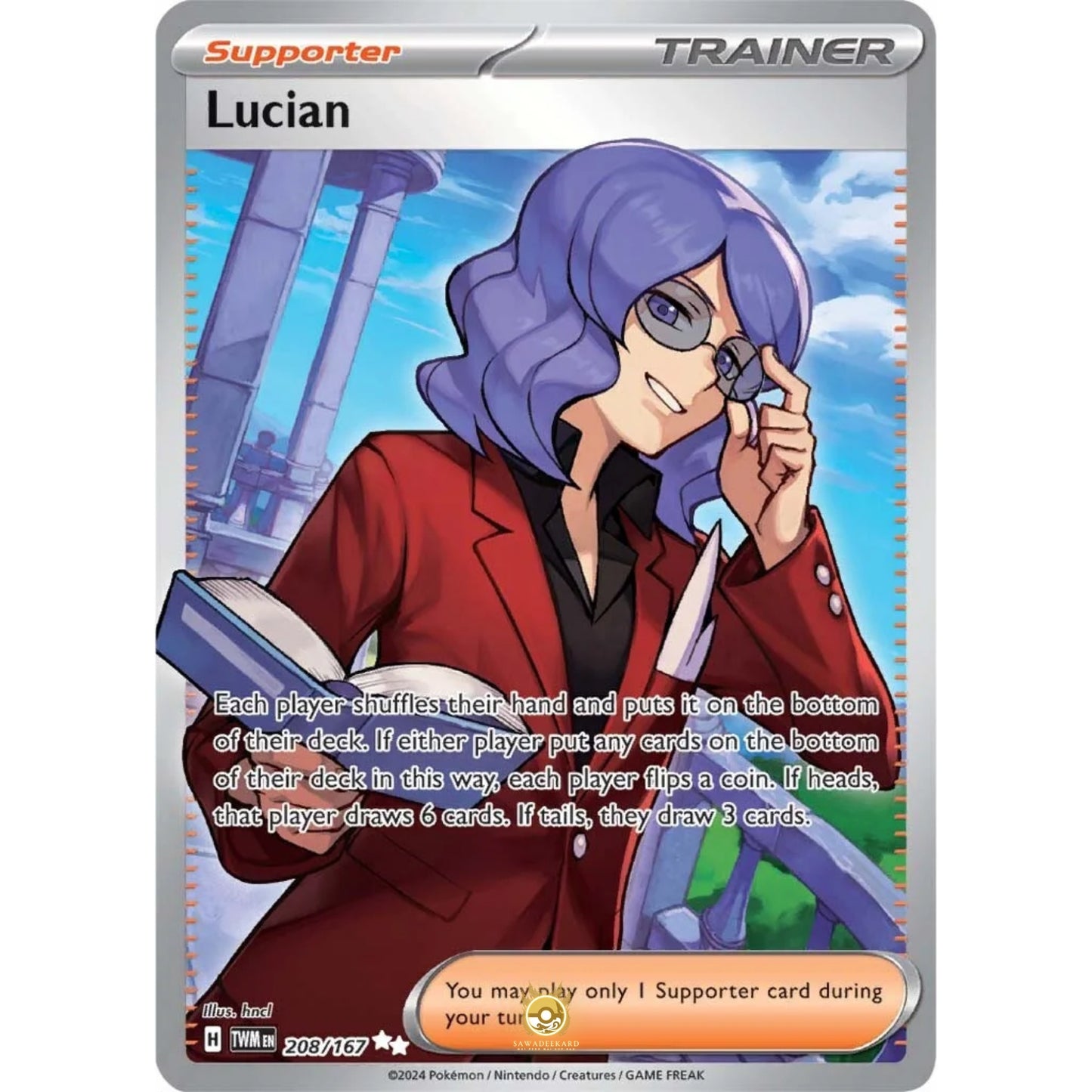 [ENG]	SV06	Twilight Masquerade:	208/167	Lucian	[Supporter]	[UR - Ultra Rare]	(Foil)