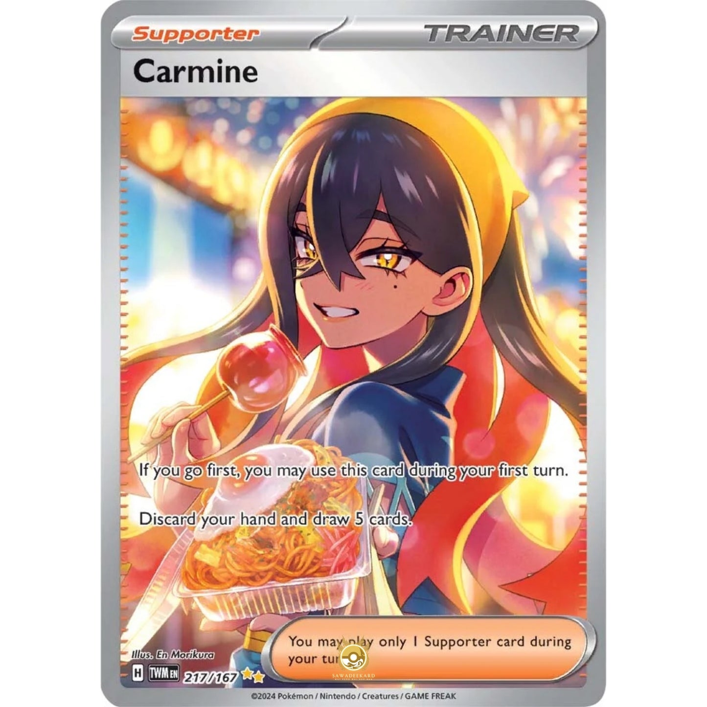 [ENG]	SV06	Twilight Masquerade:	217/167	Carmine	[Supporter]	[SIR - Special Illustration Rare]	(Foil)