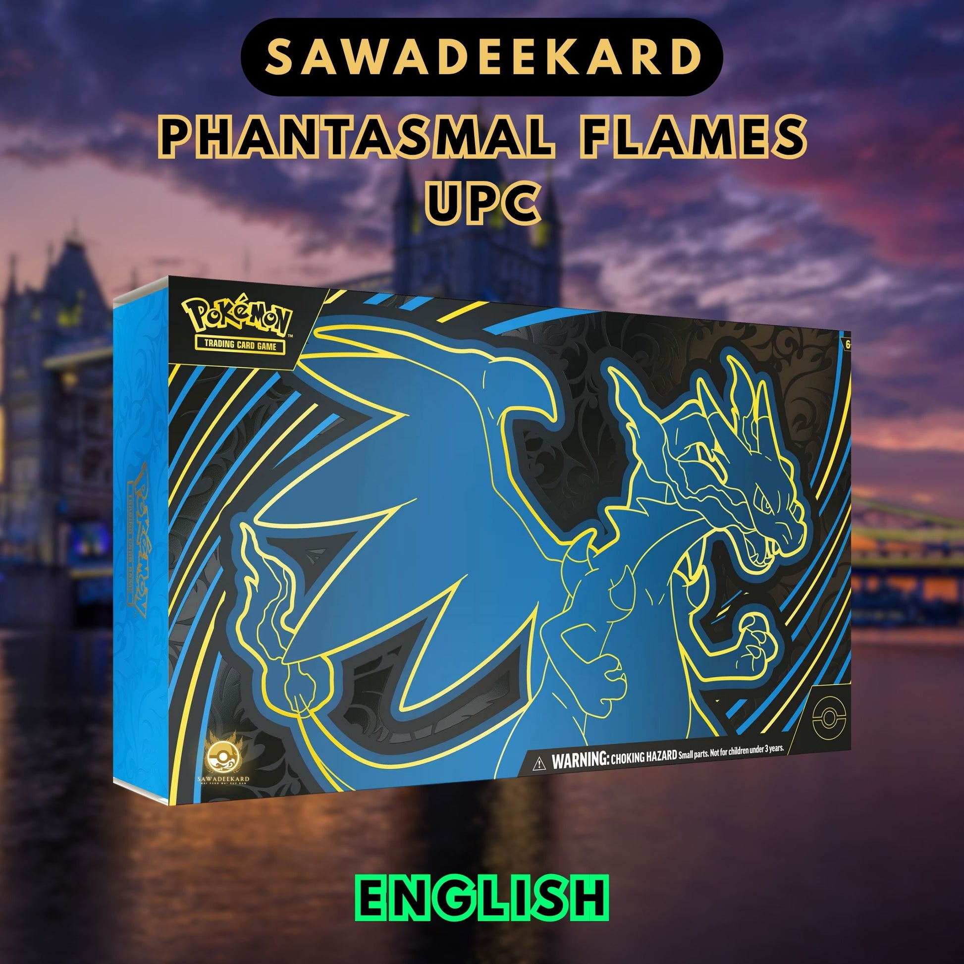 Pokemon TCG Mega Charizard X ex Ultra Premium Collection featuring 18 booster packs, Mega Charizard X ex promo card, Oricorio ex promo card, playmat, sleeves and deck box